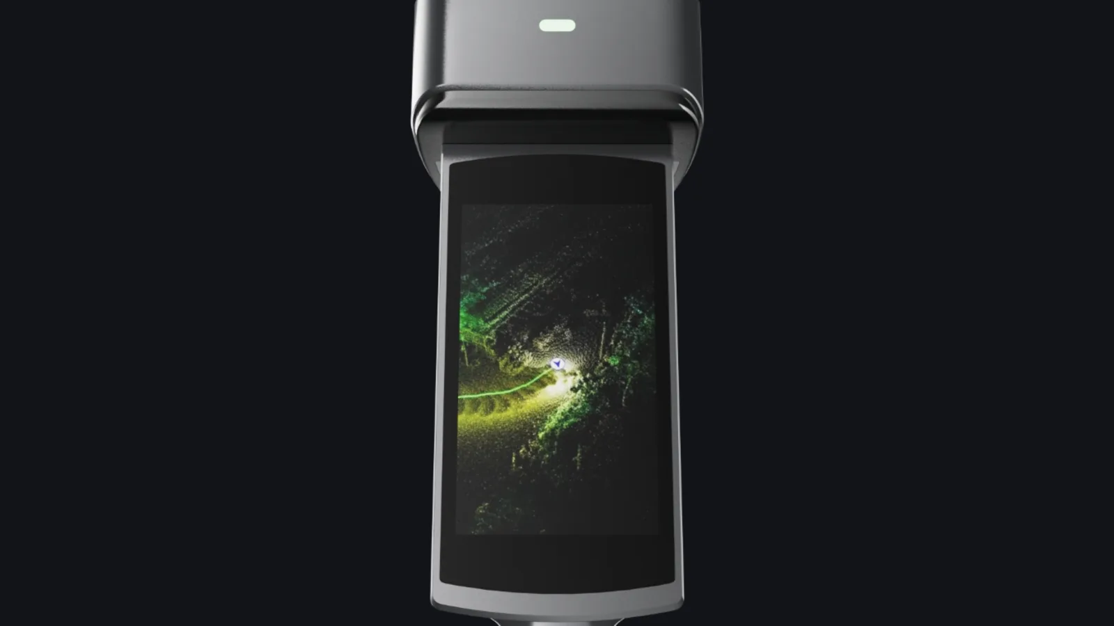 The Lixel L3 4.3 inch on-device display showing a live point cloud, a feature the L2 Pro does not have